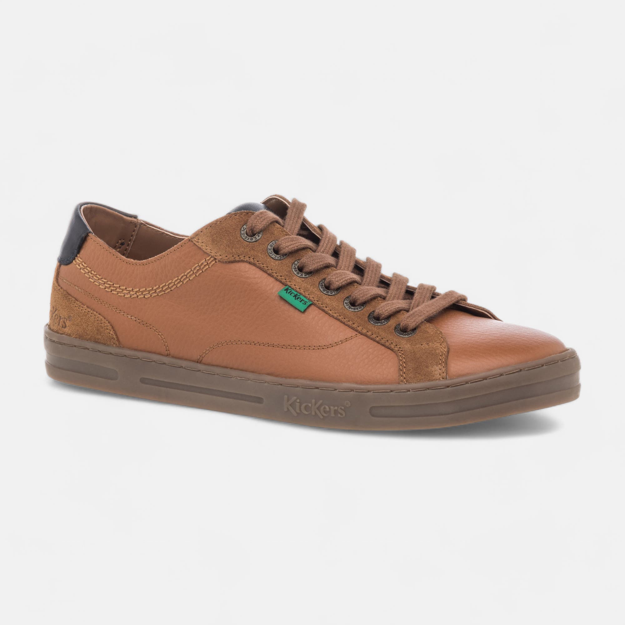 Baskets basses Homme en cuir cognac