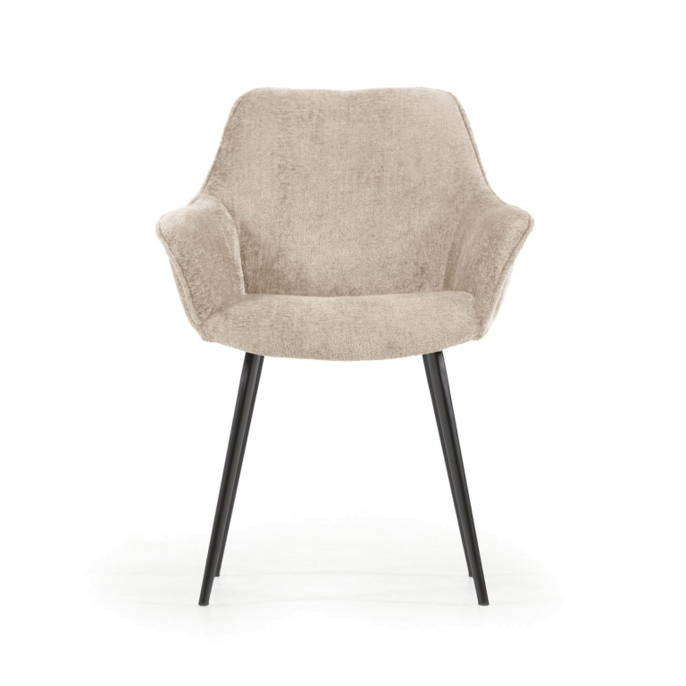 Kave Home Amira eetkamerstoel beige chenille