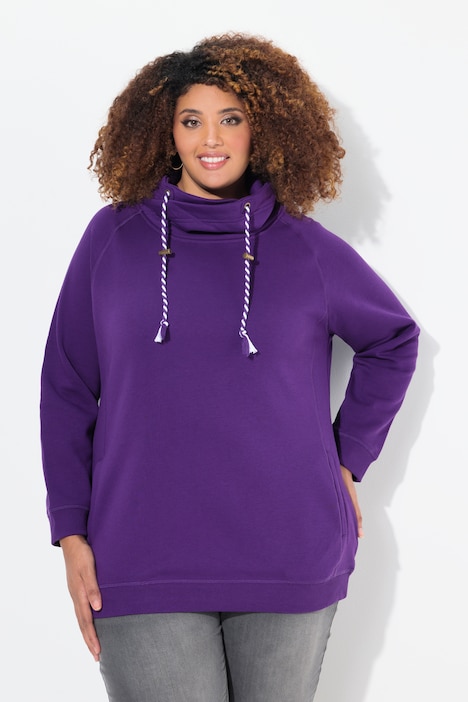 Sweatshirt, weiter Stehkragen, Taschen, Raglan-Langarm