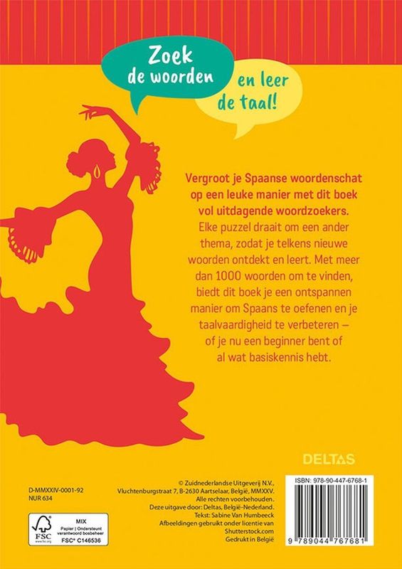 Deltas - Woordzoekers Spaans - Puzzelboek - Spaans - Meer dan 1000 Woorden
