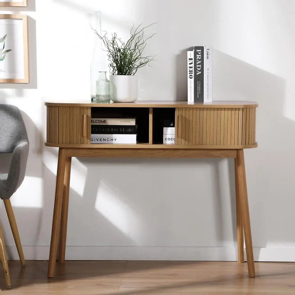CALICOSY - Sidetable ERNEST - Licht hout - 80,5x100x35 cm