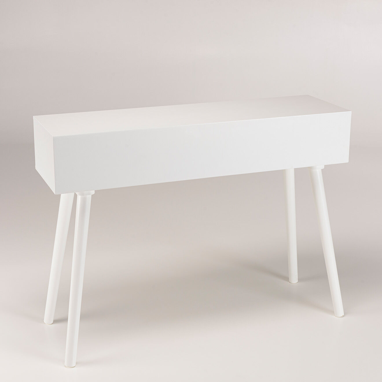 Macabane Console cannage rotin Sandro blanche - 110x33x81 cm