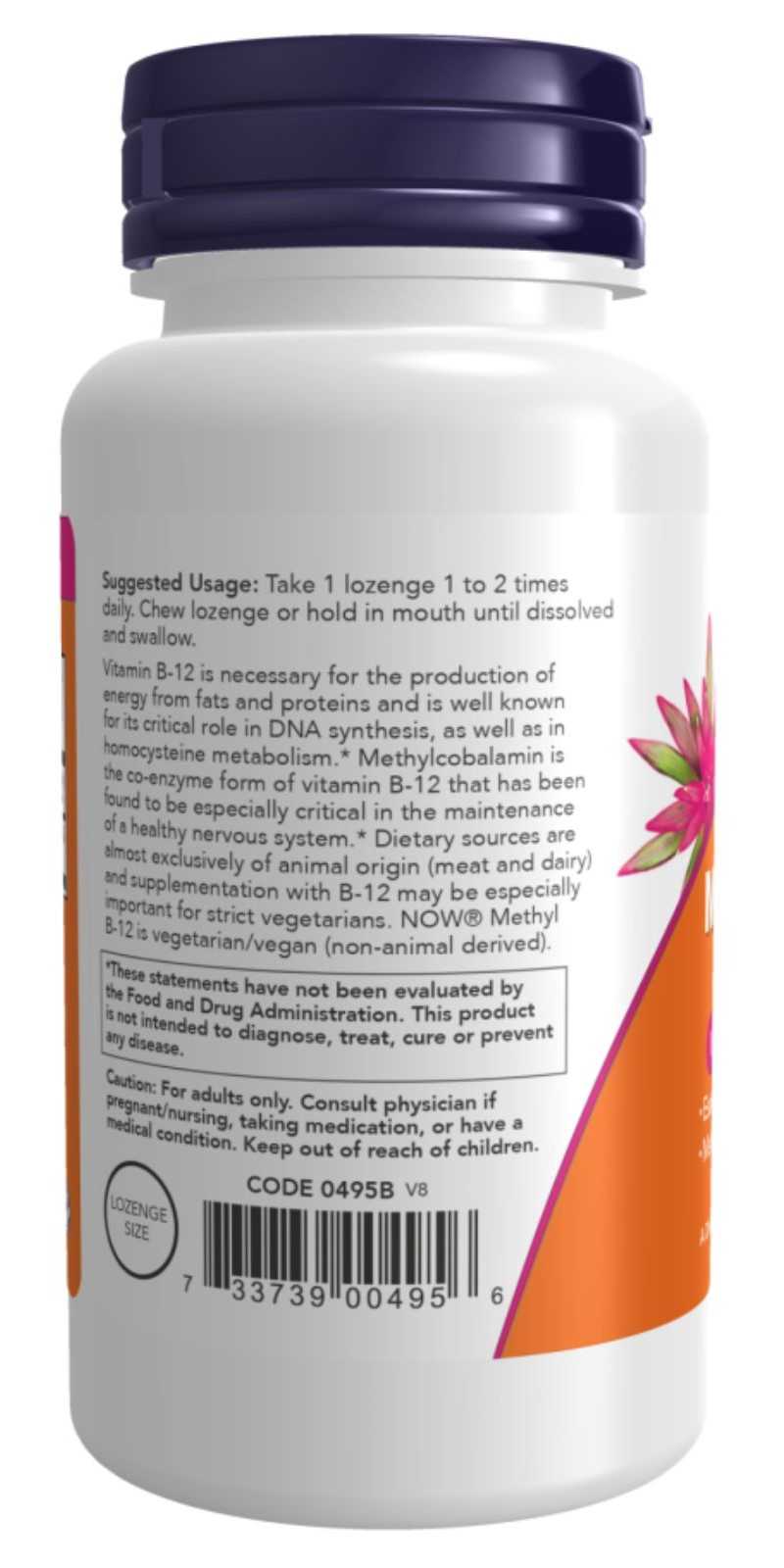 NOW Foods Metil B-12 1000mcg 100 pastillas para chupar