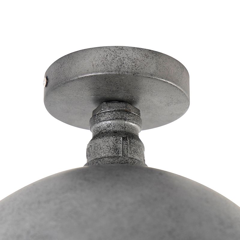 Industriële plafondlamp antiek zilver 25,5 cm - Course