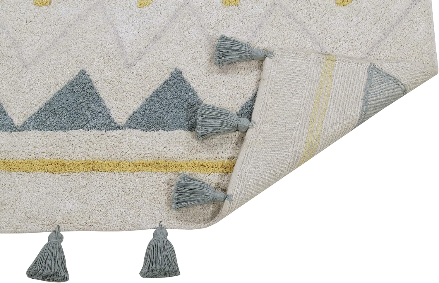 Lorena Canals - Ethnischer Waschbarer Teppich hellblauer Baumwolle Azteque 120 x 160 cm