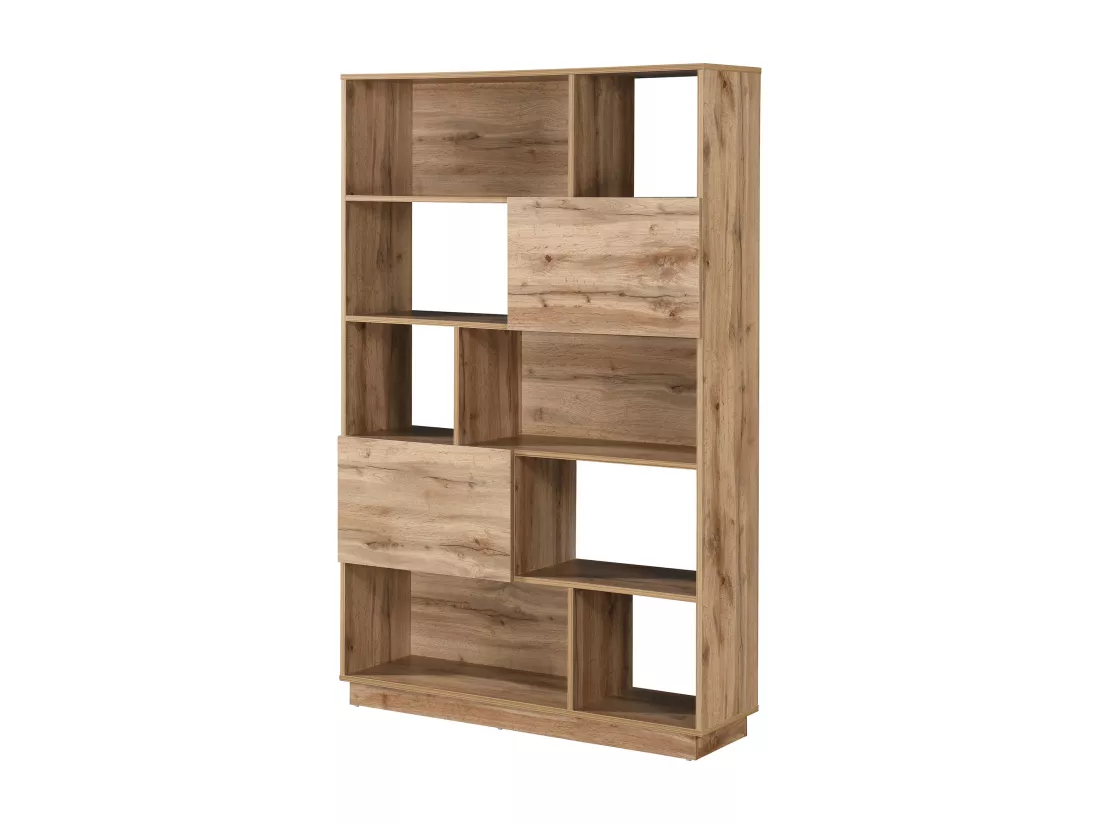 Bibliothèque avec 2 portes et 8 niches - Naturel - CEVANIA