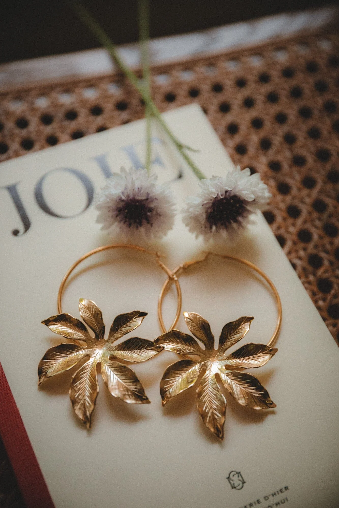 CHLORIS - Boucles d'oreilles créoles fleurs plaqué argent | Doré