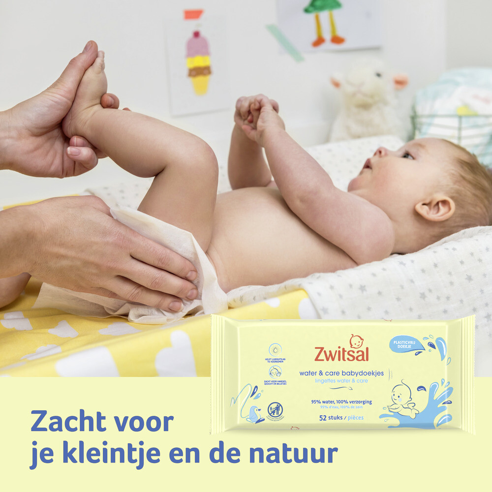 Zwitsal Water & Care Babydoekjes met Zwitsalgeur12x52 stuks