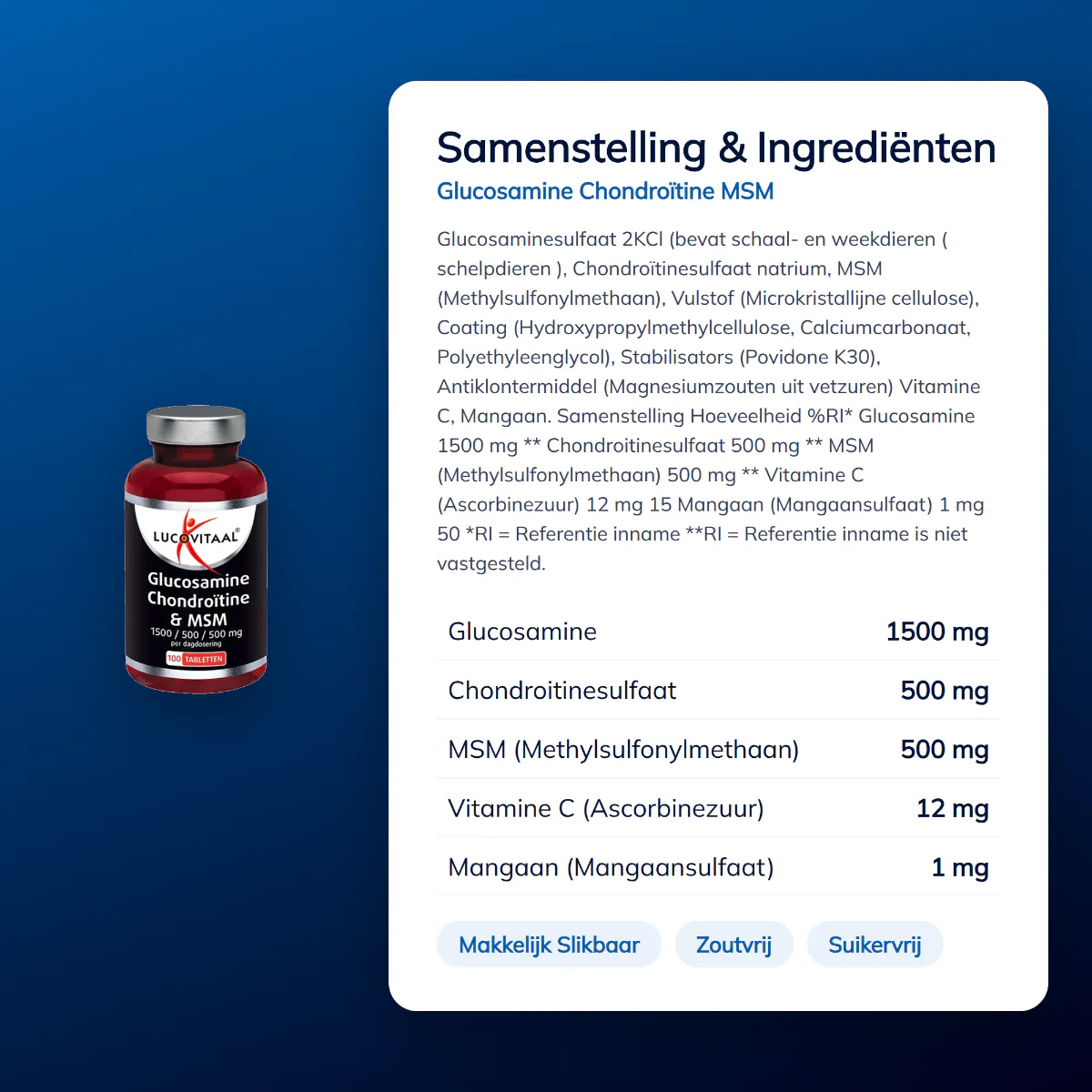 Glucosamine Chondroïtine MSM 100 tabletten