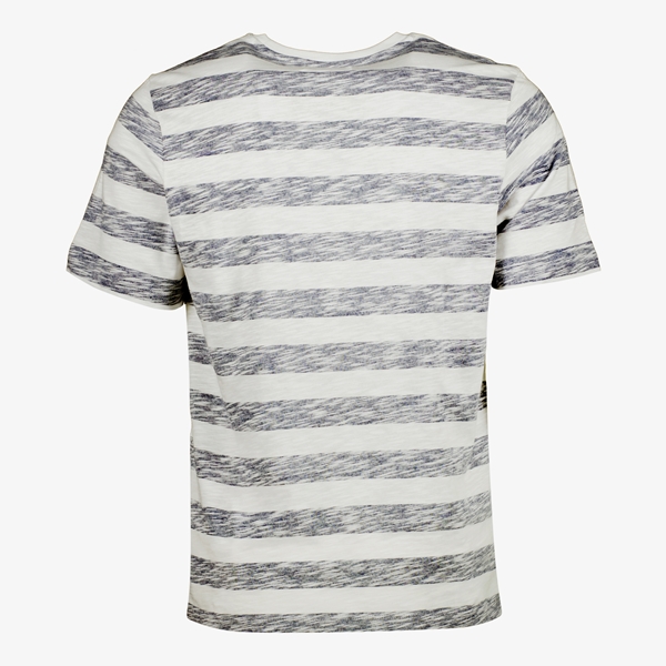 Produkt heren T-shirt wit met grijze strepen