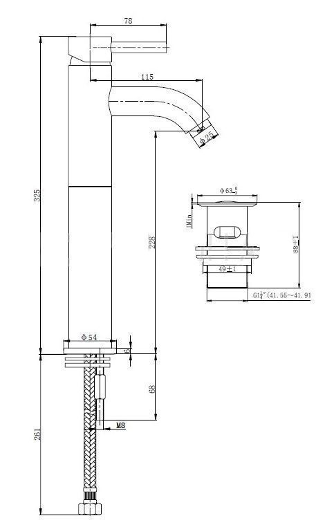 Mueller Round wastafelmengkraan PVD-coating chroom