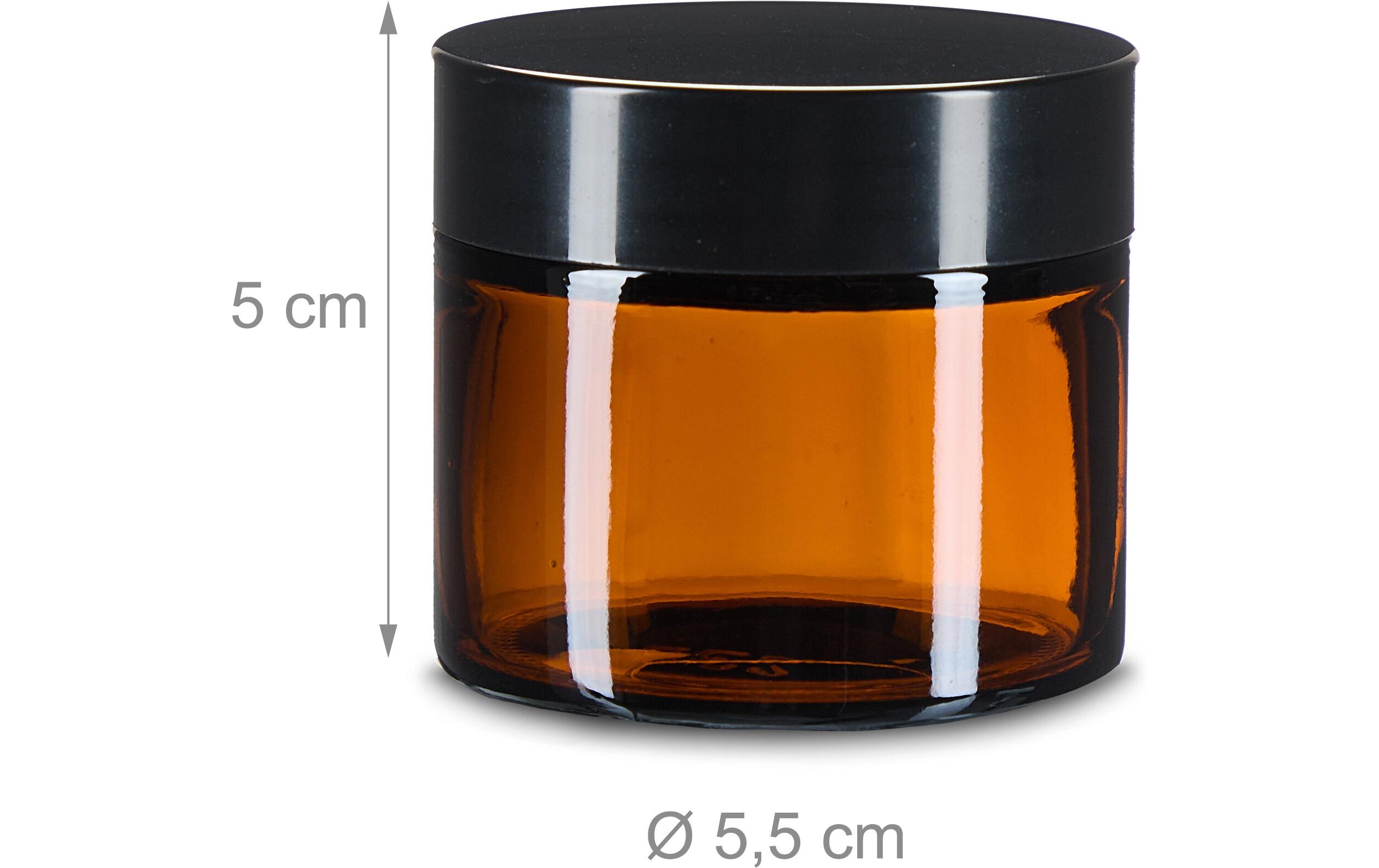 Braunglas Salbentiegel 60 ml, 12 StückZur Aufbewahrung von selbst gemachten Cremes, Salben oder ätherischen Ölen