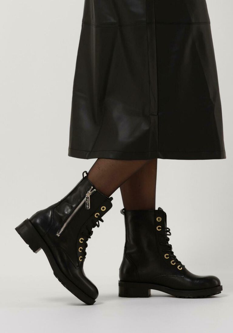 TOMMY HILFIGER zwarte tommy hilfiger veterboots th essentials biker boot
