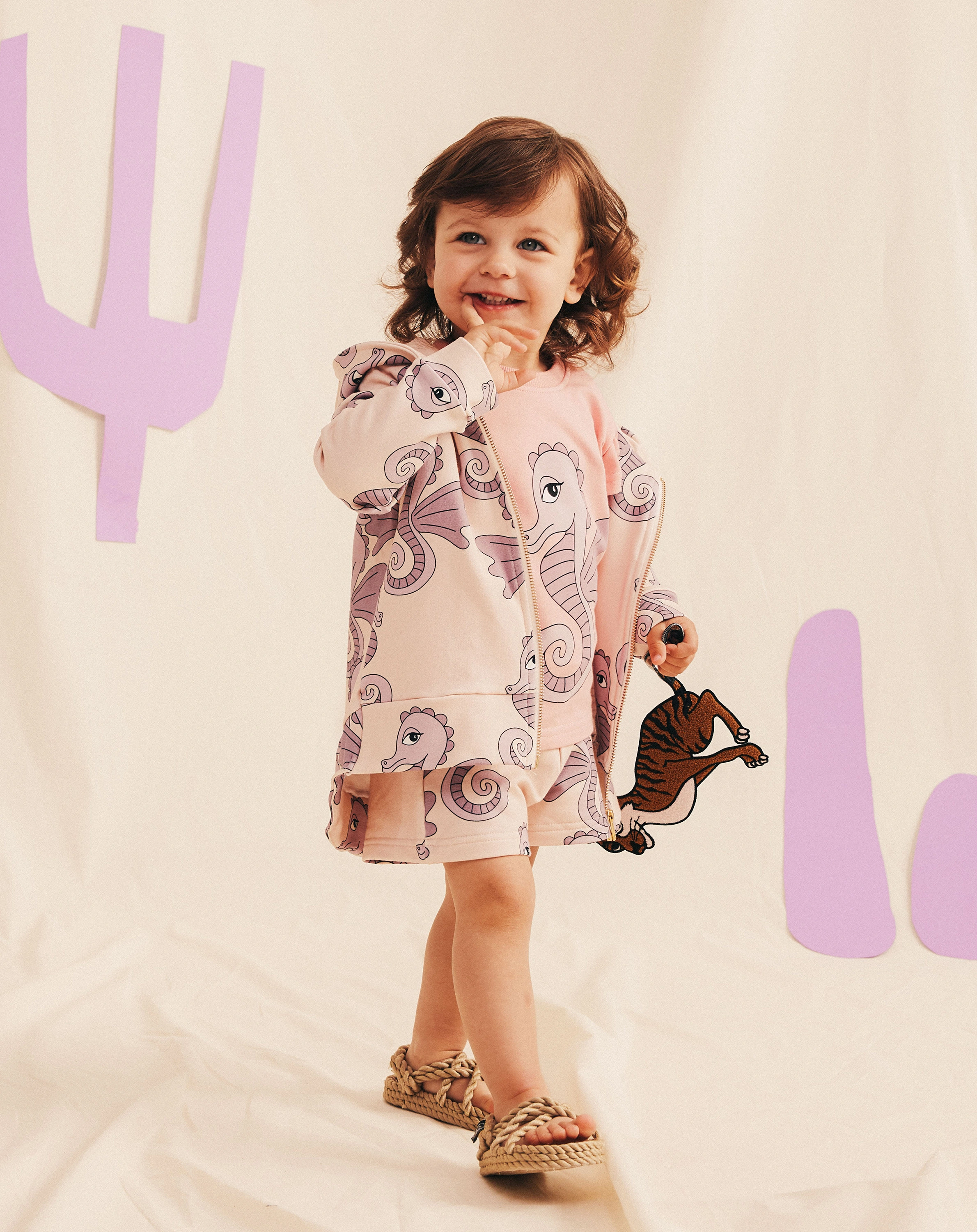 Kapuzen-Sweatjacke SEAHORSE in beige