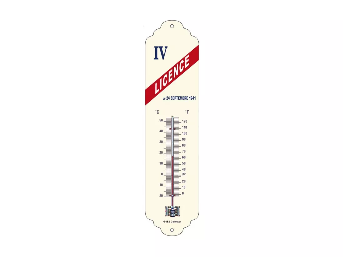 Thermomètre en métal Pub 28 x 6.5 cm Licence IV