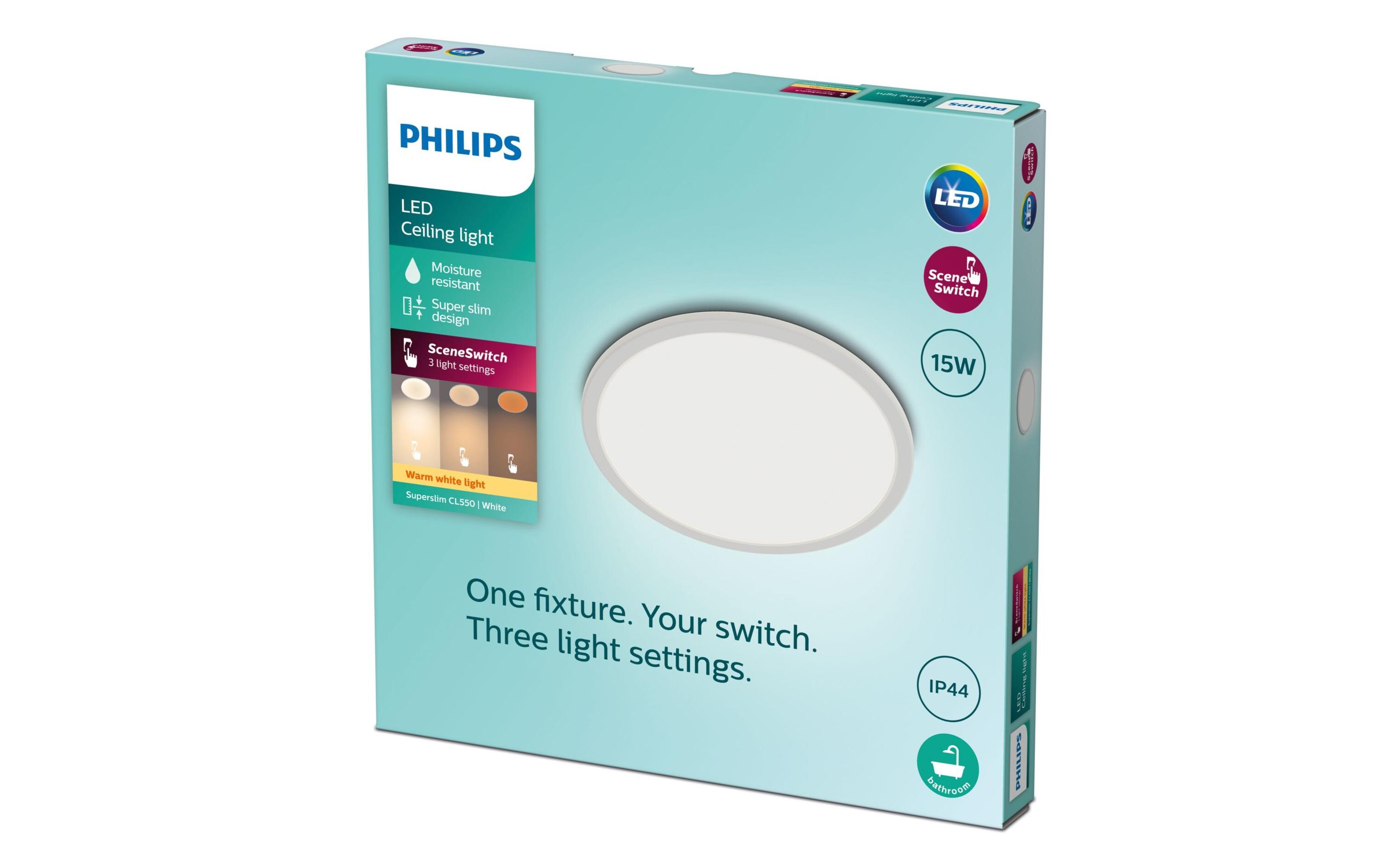 Deckenleuchte LED SceneSwitch CL550 IP44 1300 lm 2700K3-in-1 LED Leuchte zur Deckenmontage