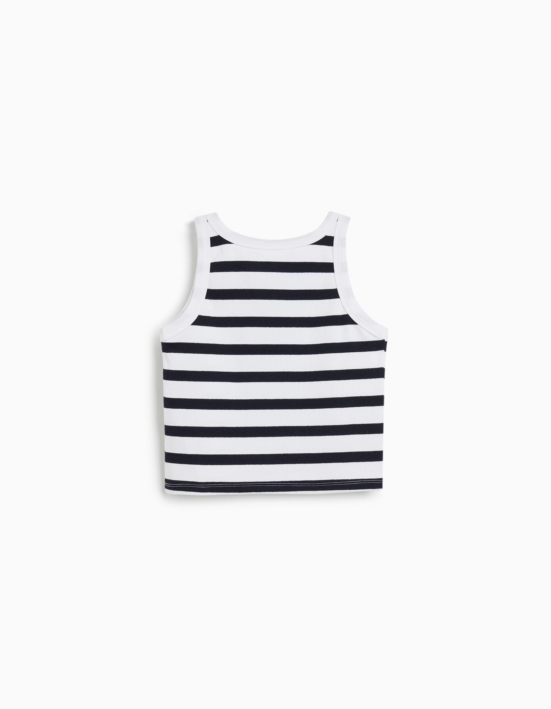 Tank Top de Riscas, Menina, Azul Escuro