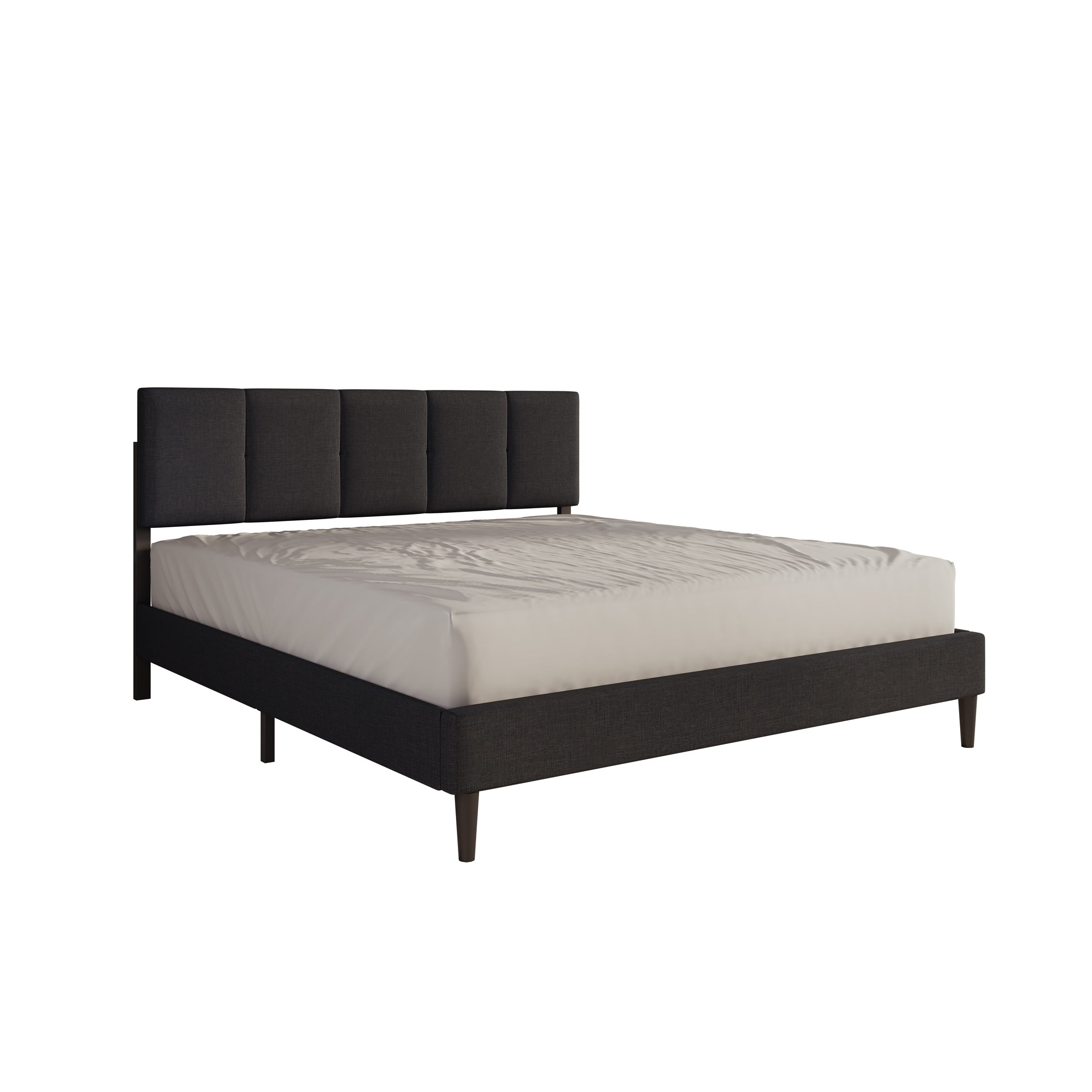 Varell - Tweepersoonsbed - Stof zwart - 180x200 cm