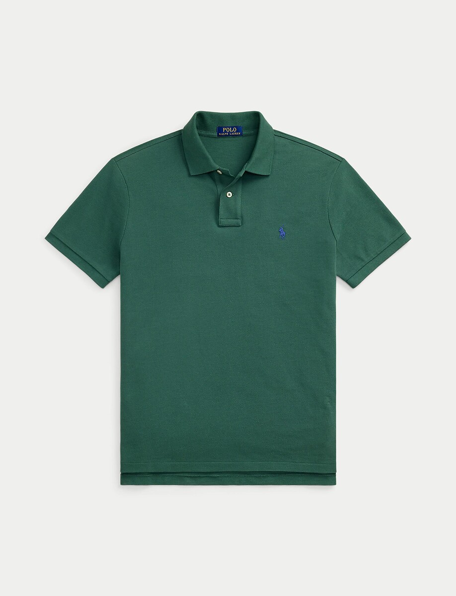 POLO RALPH LAUREN<br>Camisa polo reta de algodão com bordado de jogador de pônei