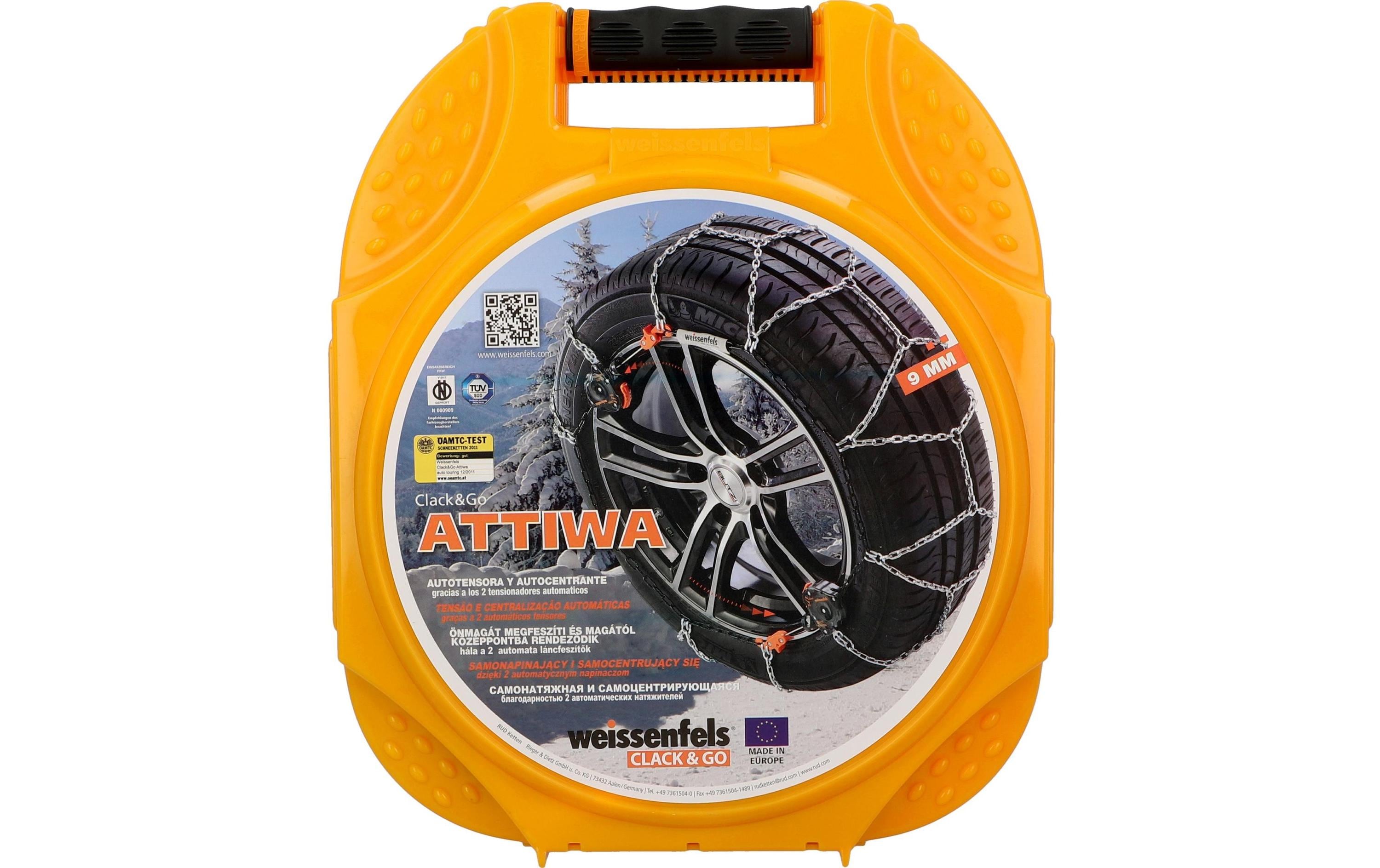 Stahlschneekette Attiwa Clack & Go 9<br>Schneekette mit zwei automatischen Spannungsvorrichtungen
