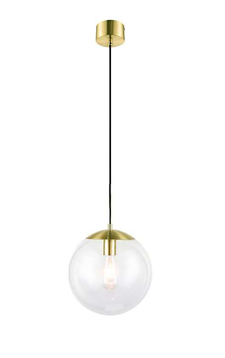 Suspension Dacite GoodHome laiton et transparent E27 IP20