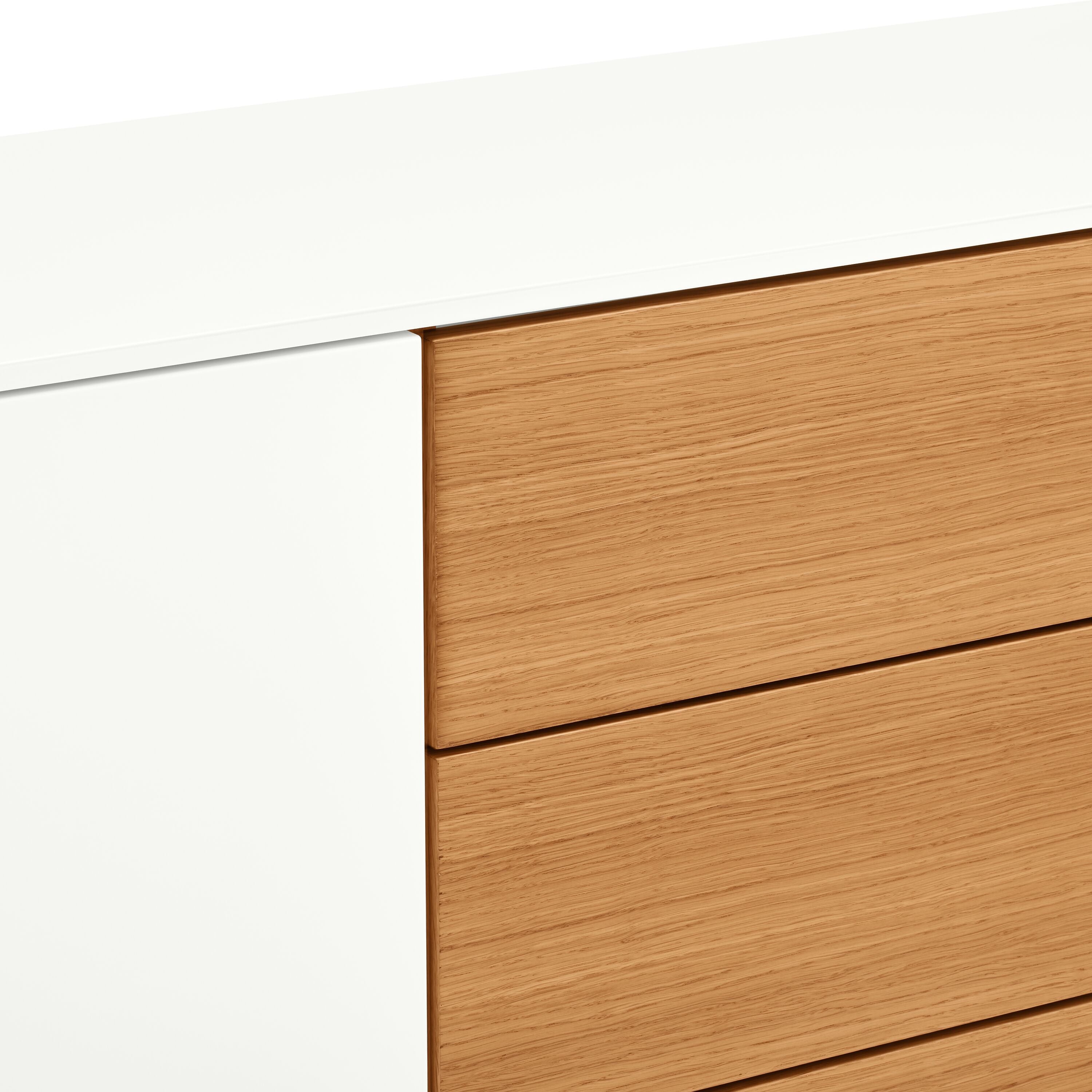 TILL Sideboard - Weiss / Eiche / B: 168.0 cm x T: 41.0 cm x H: 98.8 cm