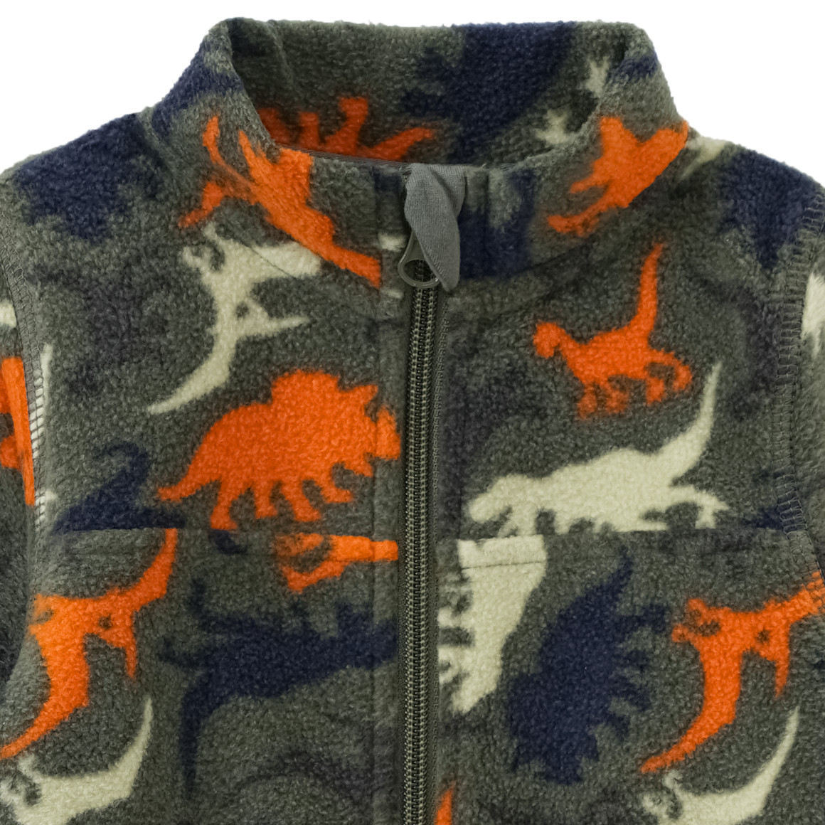 Topolino Jungen Fleecejacke mit Stehkragen oliv / orange