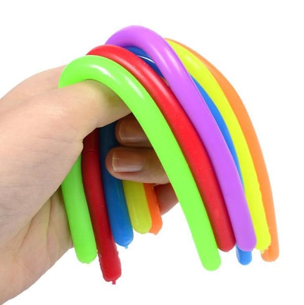 6-pakning Stretchy Noodle String Neon Children Fidget Sensorisk leketøy - Blandede farger