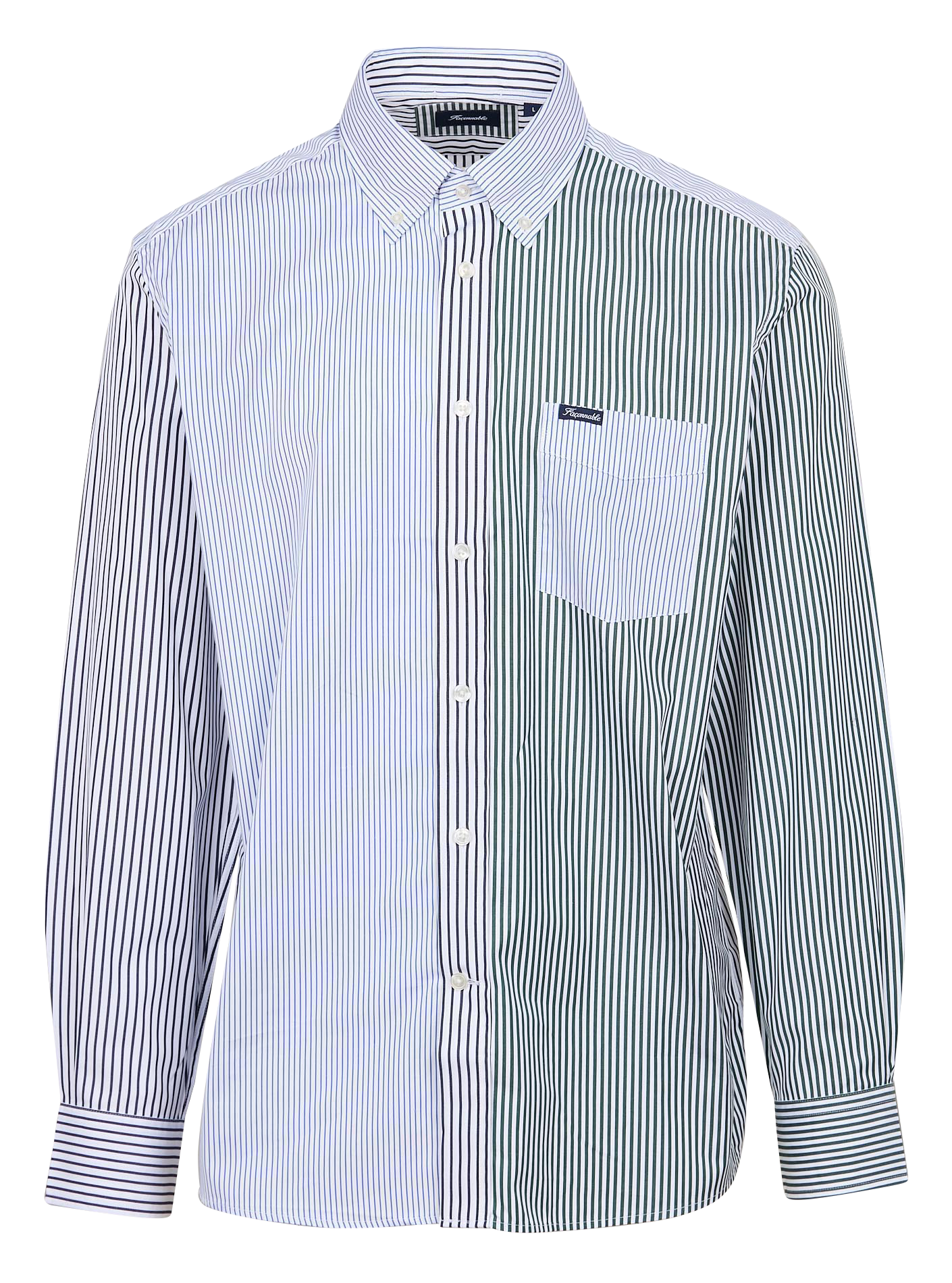 Chemise droite en coton rayé | Multicolore