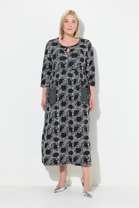 Jerseykleid, A-Linie, Blumendruck