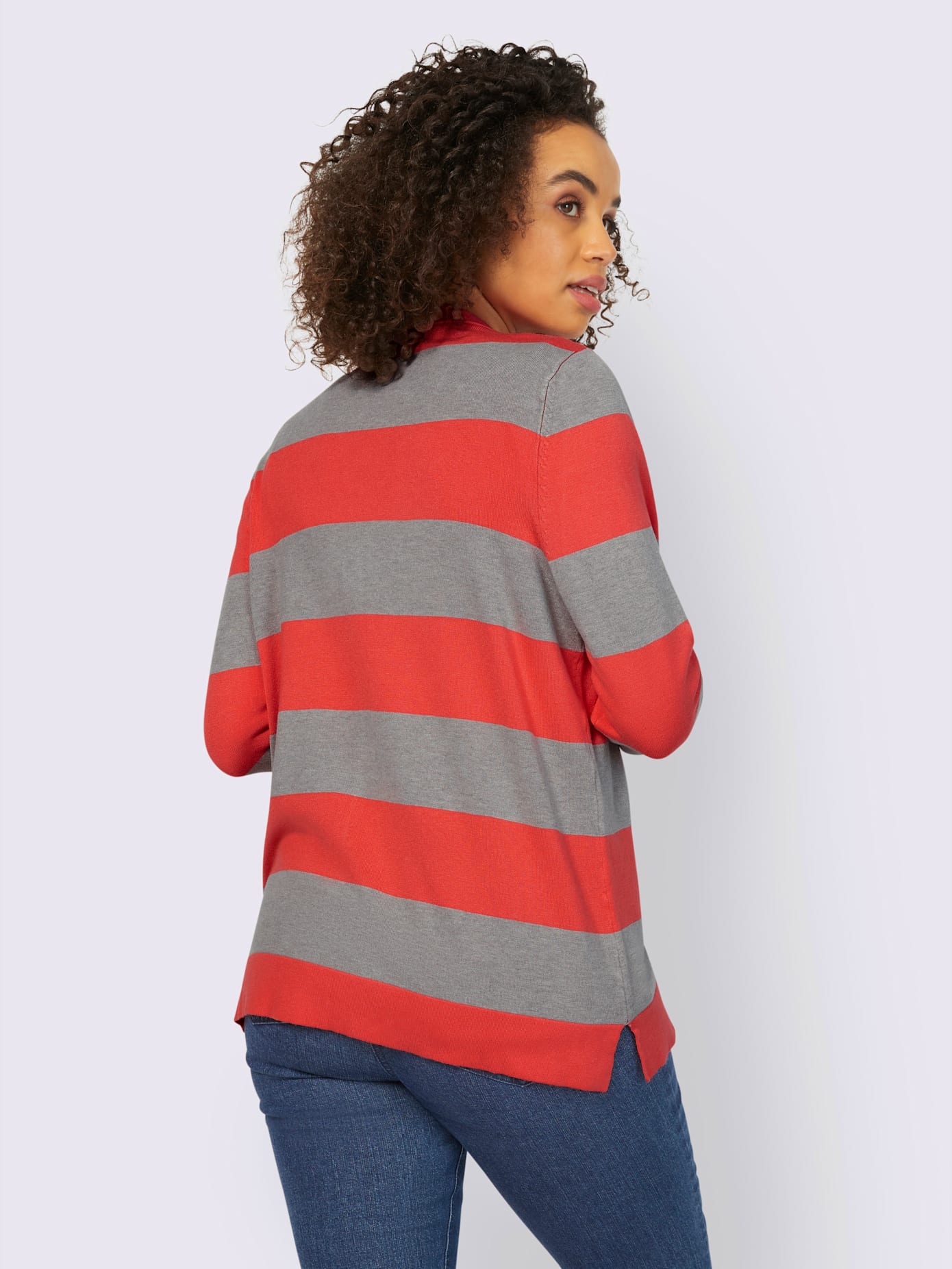 Veste en tricot larges rayures
