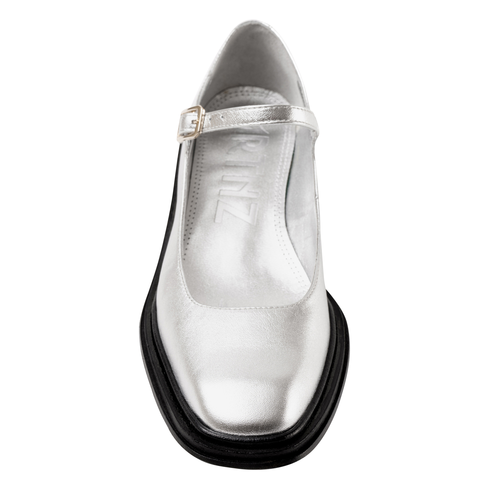 PENELOPE - Babies à petits talons en cuir métallisé | Argent