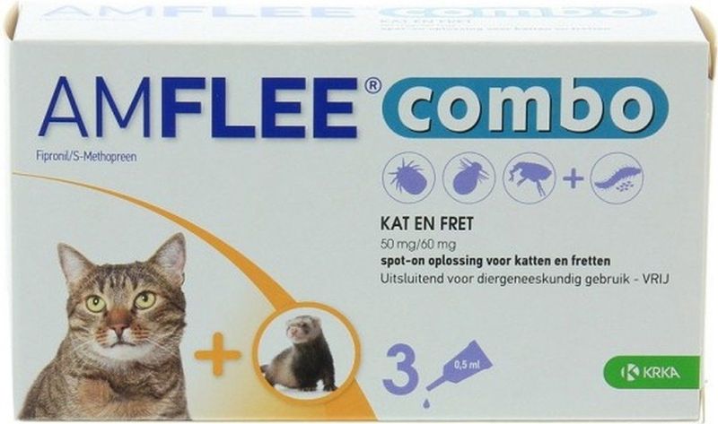 Amflee - Combo Spot-On - Vlooien en Teken - 50 mg - Voor Katten en Fretten