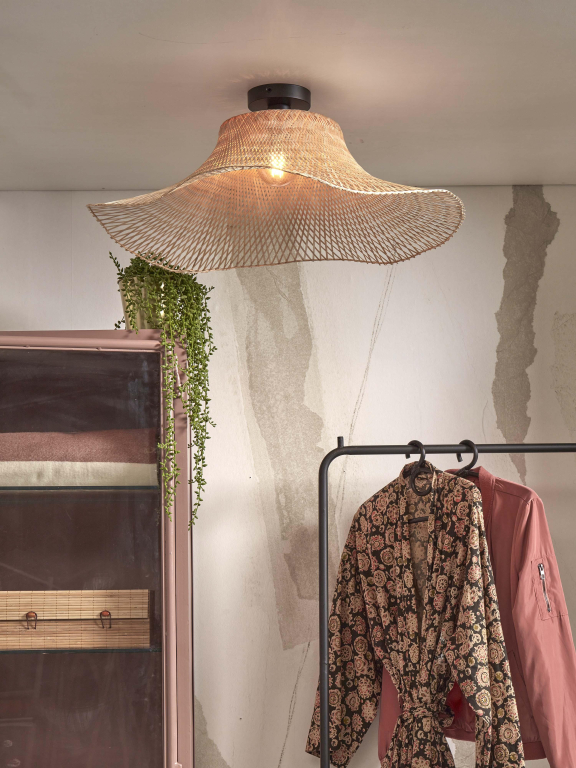 Good&Mojo Ibiza plafondlamp Ø65 large zwart/naturel