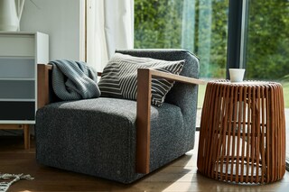 TOM TAILOR Beistelltisch 50 x 50 cm Rattan/reyceltes Teakholz natur