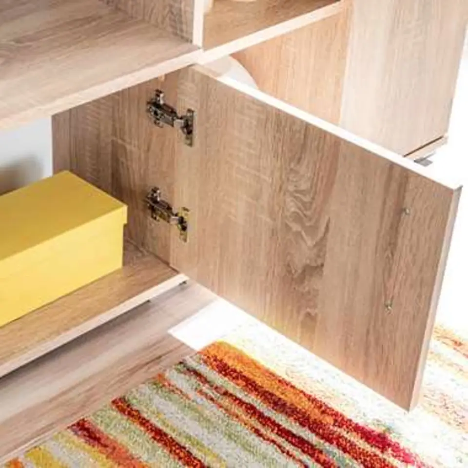 vidaXL - Tv-wandmeubel - Bruin - Bewerkt hout