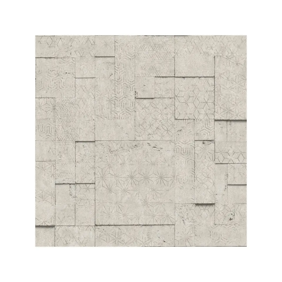 Dutch Wallcoverings - Horizons tegels/dessin donkerbeige - 0,53x10,05m