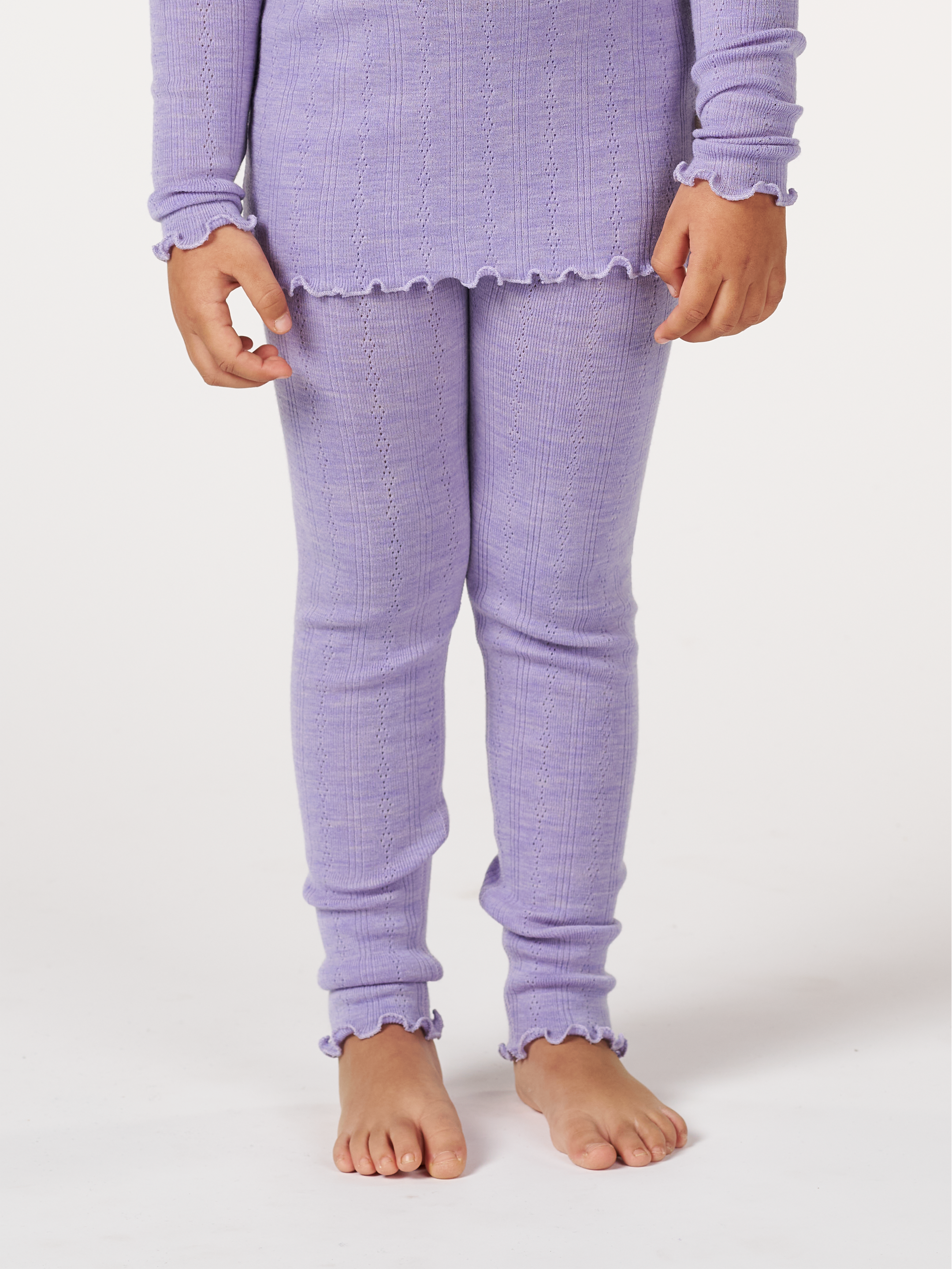 Pointelle legging van merinowol voor kinderen
