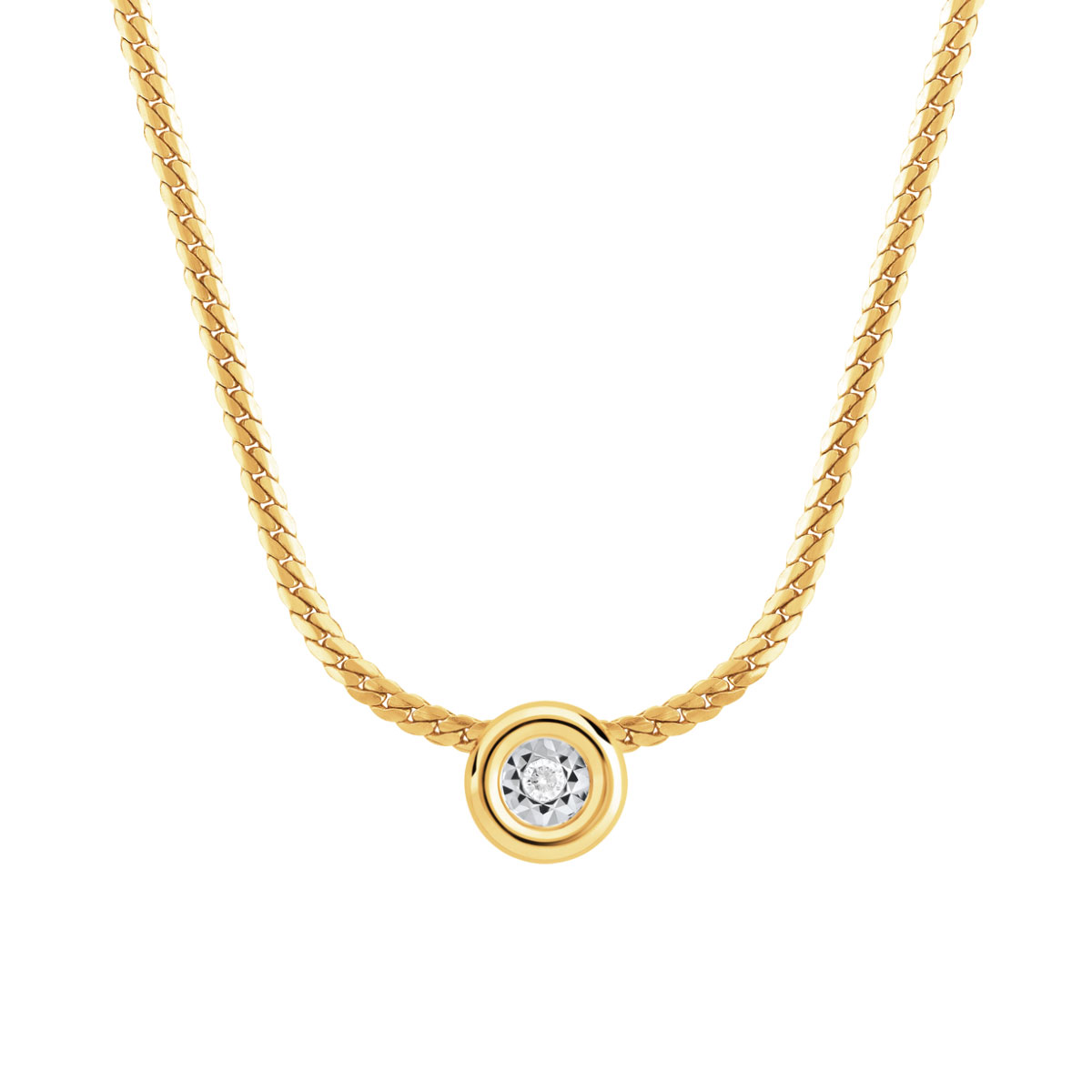 Collier or 750 jaune diamant 42 cm