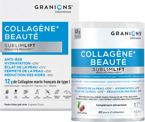 Granions Collagène+ Beauté Sublimlift Anti-Âge Et Anti-Rides Goût Cerise Poudre Pot 300g