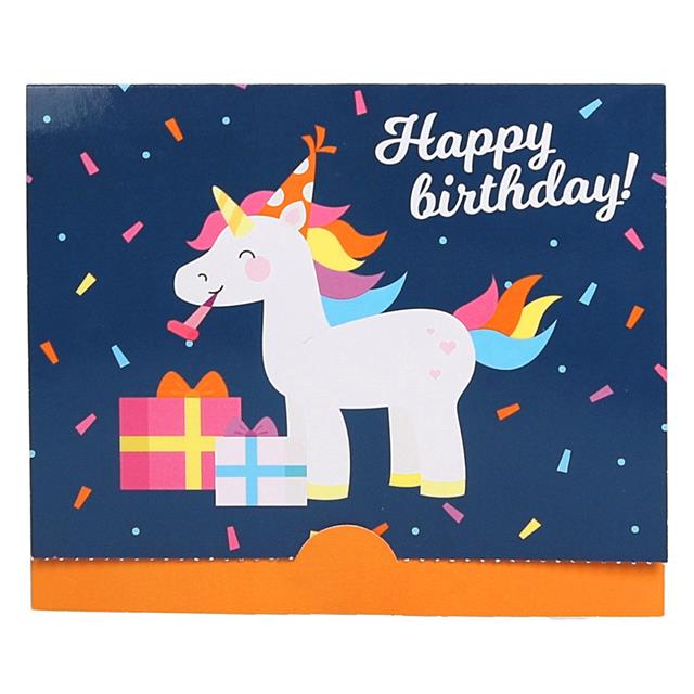Cadeaubon Hoesje Happy Birthday Blauw