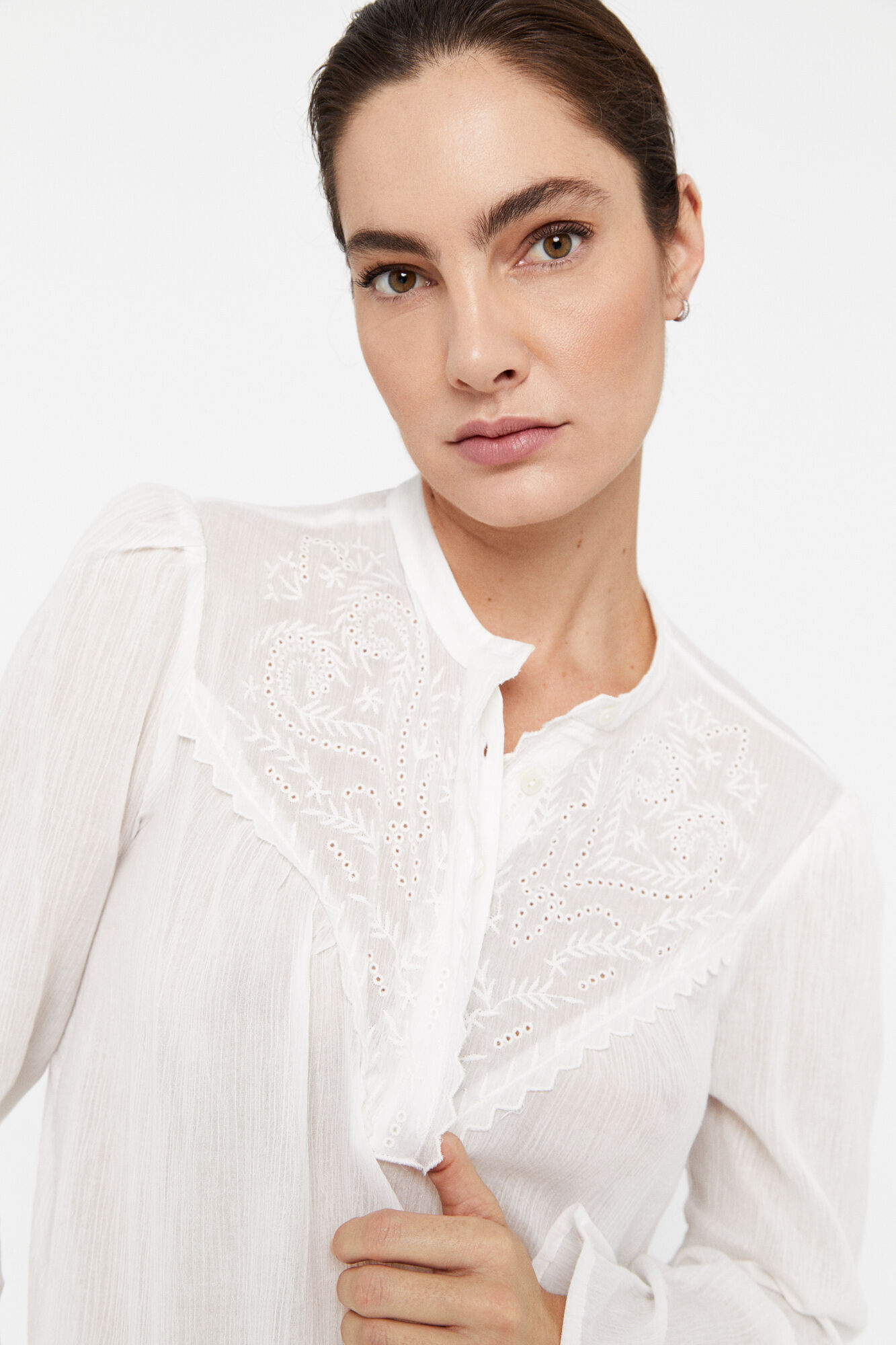 Blusa fluida de algodão - Branca
