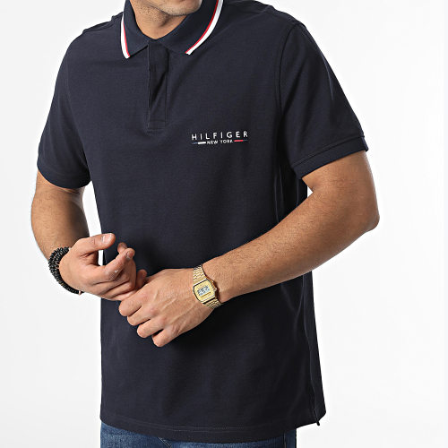 Polo Manches Courtes Brand Love Logo 9525 Bleu Marine