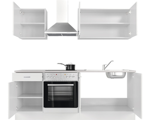 Flex Well keukenblok met apparatuur Wito 210 cm wit mat gedemonteerd omkeerbaar uitvoering 00011898