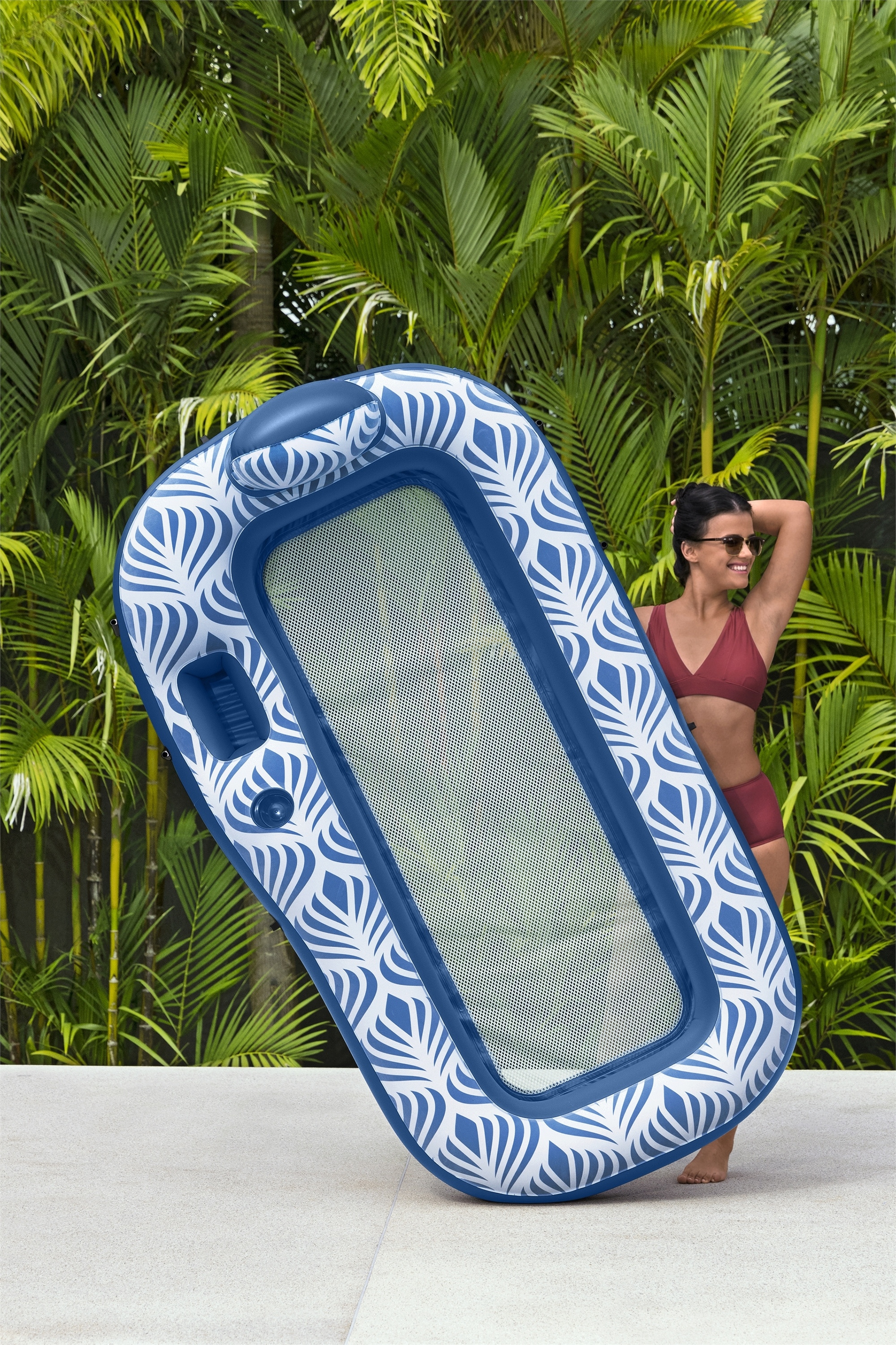 Schwimmliege Comfort Plush mit Sonnenschutzdach 190 x 104 cm
