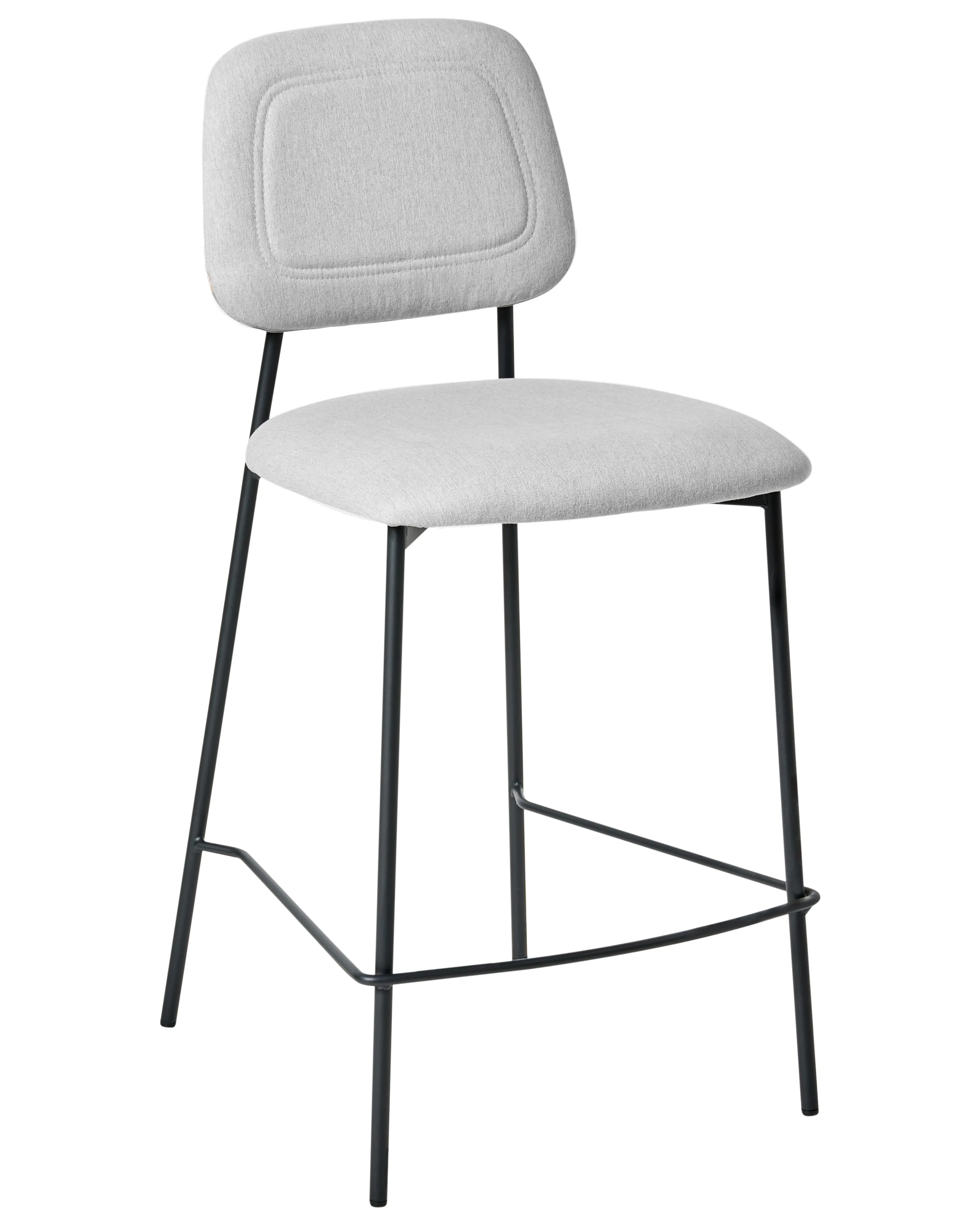 Set van 2 barstoelen DUETTE Kunstlinnen Lichtgrijs