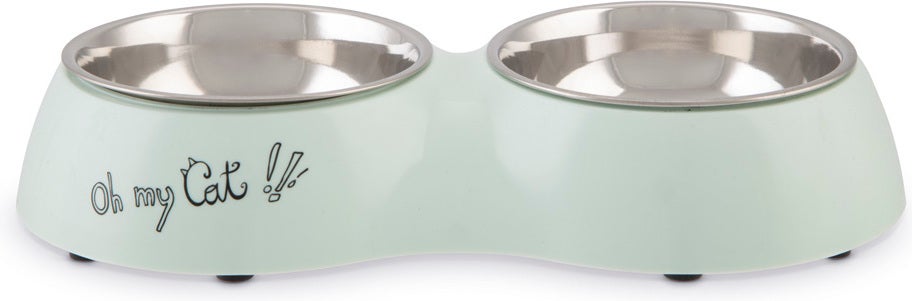 Beeztees kattenvoer- en drinkbak Oh My Cat groen D 27 cm 320 ml