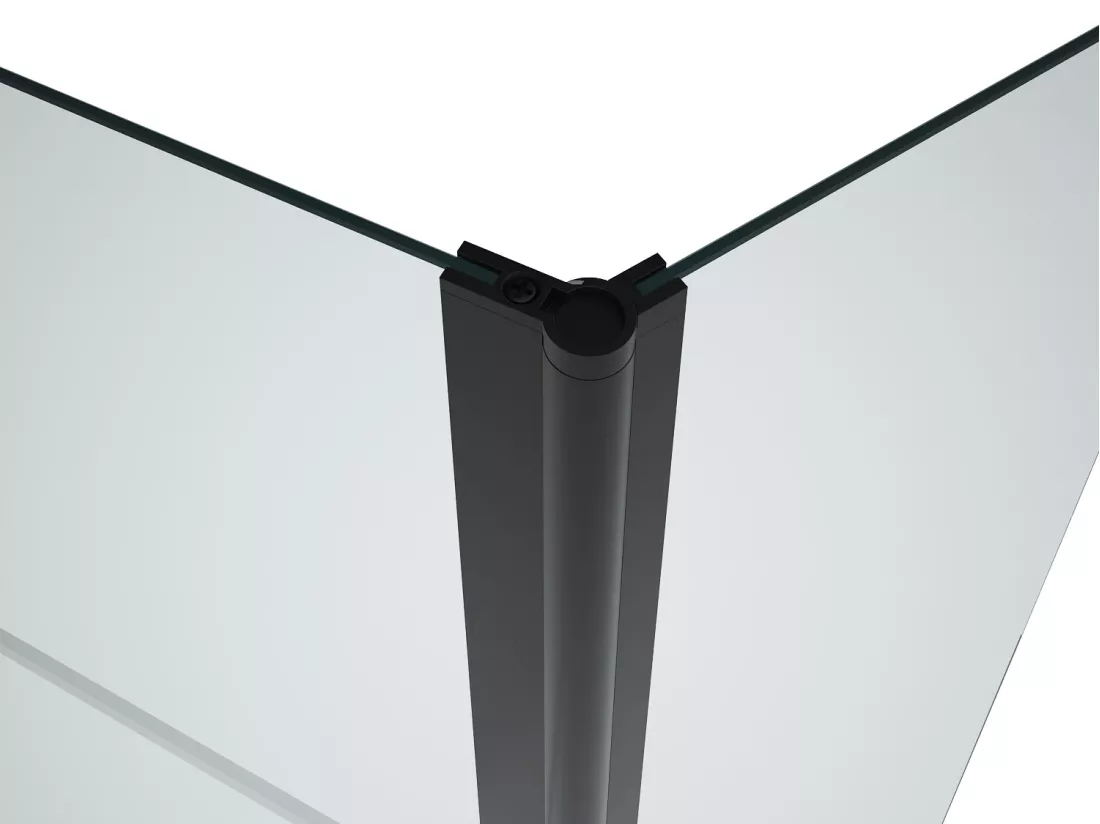 Pare baignoire avec porte-serviette et retour pivotant noir mat - (70 + 30) x 140 cm - PRIMAEL