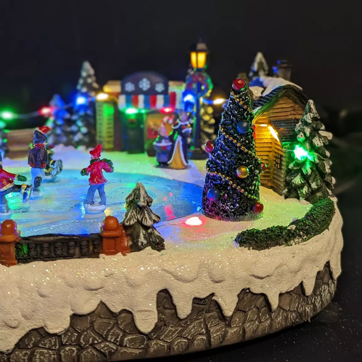 Scène de vie illuminée Fête à la patinoire