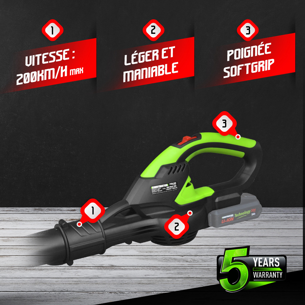 Souffleur sur batterie 20 v max (sans batterie)